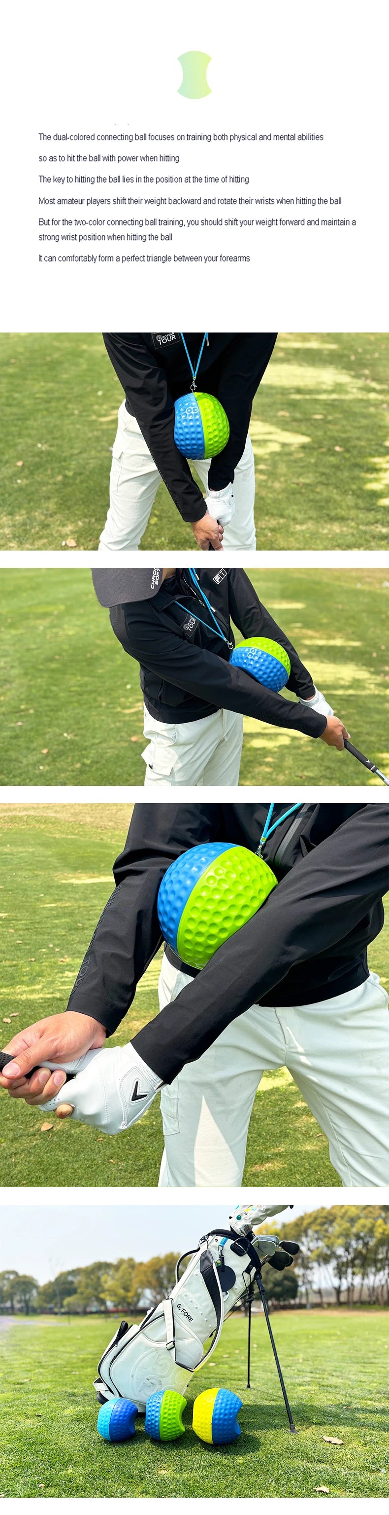Golf Dual-Color Assist Device Swing Mechanics, Maintain Arm Posture, Improve Chicken Wing Posture Triangular Training