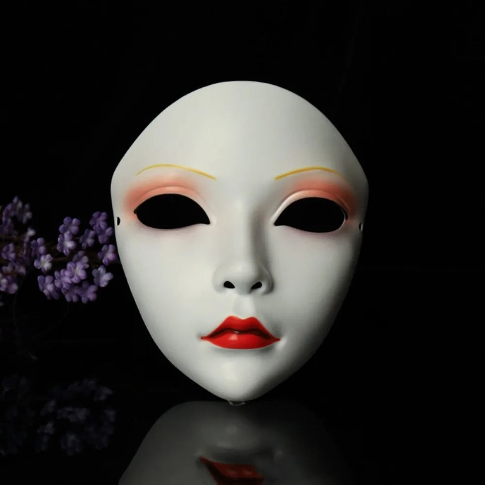 Party Supplies Full Face Cosplay Geisha Mask Flower Dress Up Hanfu Cosplay Mask Masquerade Spooky Japanese Mask Children's