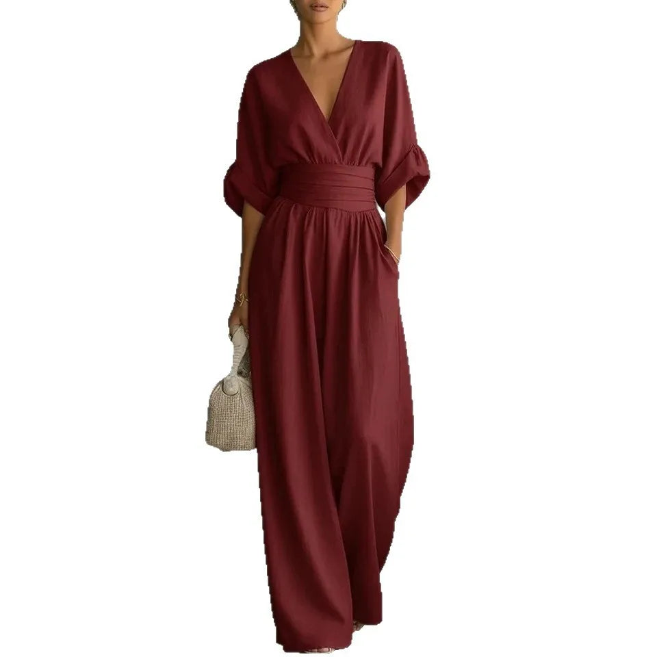 Solid Color Casual Loose Jumpsuits for Woman 2026 Summer Elegant Overalls Women's Jumpsuits And Rompers Bodysuit Female Clothes