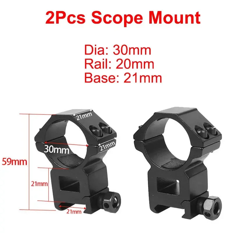 2PCS Hunting Rifle Scope Mount Ring for Dia 25.4mm 30mm 35m Tactical Scope Flashlight 11mm 20mm Picatinny Rail Mount Accessories