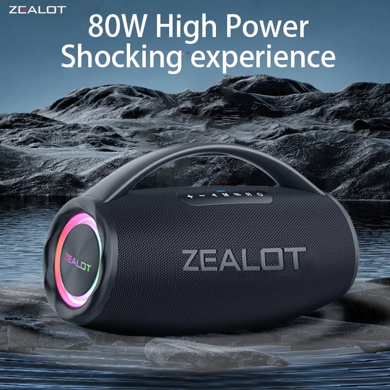 ZEALOT-S97 80W Portable Outdoor Bluetooth Speaker, HiFi Sound, Subwoofer, Dual Pairing, Fast Charging, 16000mAh Battery Main image