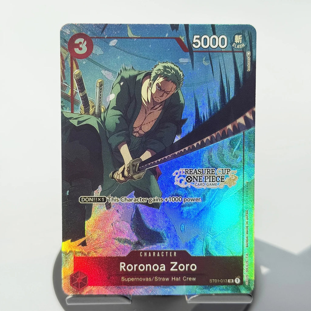 One Piece Roronoa Zoro Series Set Championship Treasure Cup Promo Anime Collectibles DIY Replica Cards Texture Card