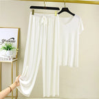 two piece set women top and pants Summer 2 piece sets womens outfits vacation 2026 new collection wide leg pants elegant casual