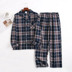 Men's Home Suits Long-sleeved Trousers Suits for Autumn and Winter Pijamas for Men Flannel Plaid Design Pajamas for Men