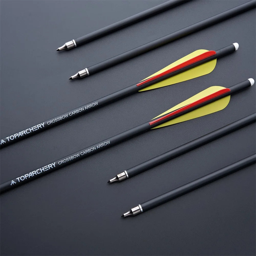 Carbon Crossbow Arrow with Replaced Arrowhead, Archery Bolts, Shooting Accessories, Hunting, ID8.8, OD7.6, 20"