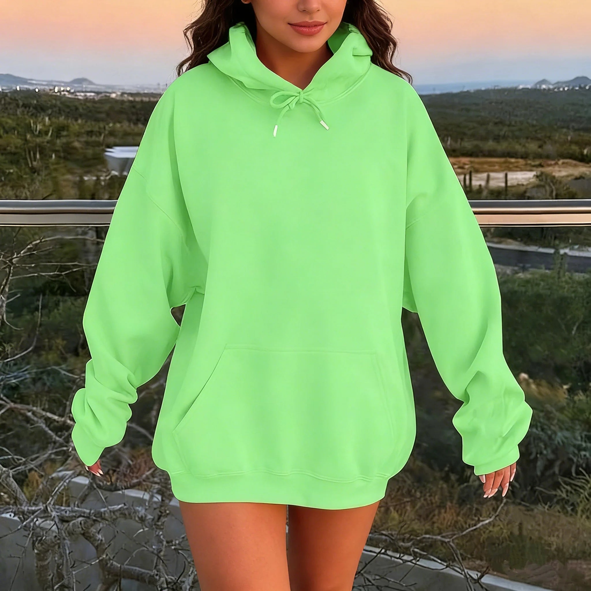 Women's Hoodies Pullover Spring Autumn Casual Hoodie 2026 Sweatshirts Solid Color Hoodies Oversize Black Sweatshirt Women Top Image principale du produit