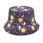 Cartoon Youthful Cool Novelty sun moon smiling face fish fisherman hat Outdoor Leisure Sunscreen Sun Hat Men Women bucket hats