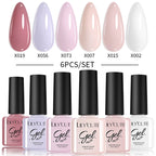 LILYCUTE Nail Gel Polish Set Pink Green Spring DIY Nail Art Design Long Lasting Soak Off UV Gel Manicure Painting Gel Vernis Kit