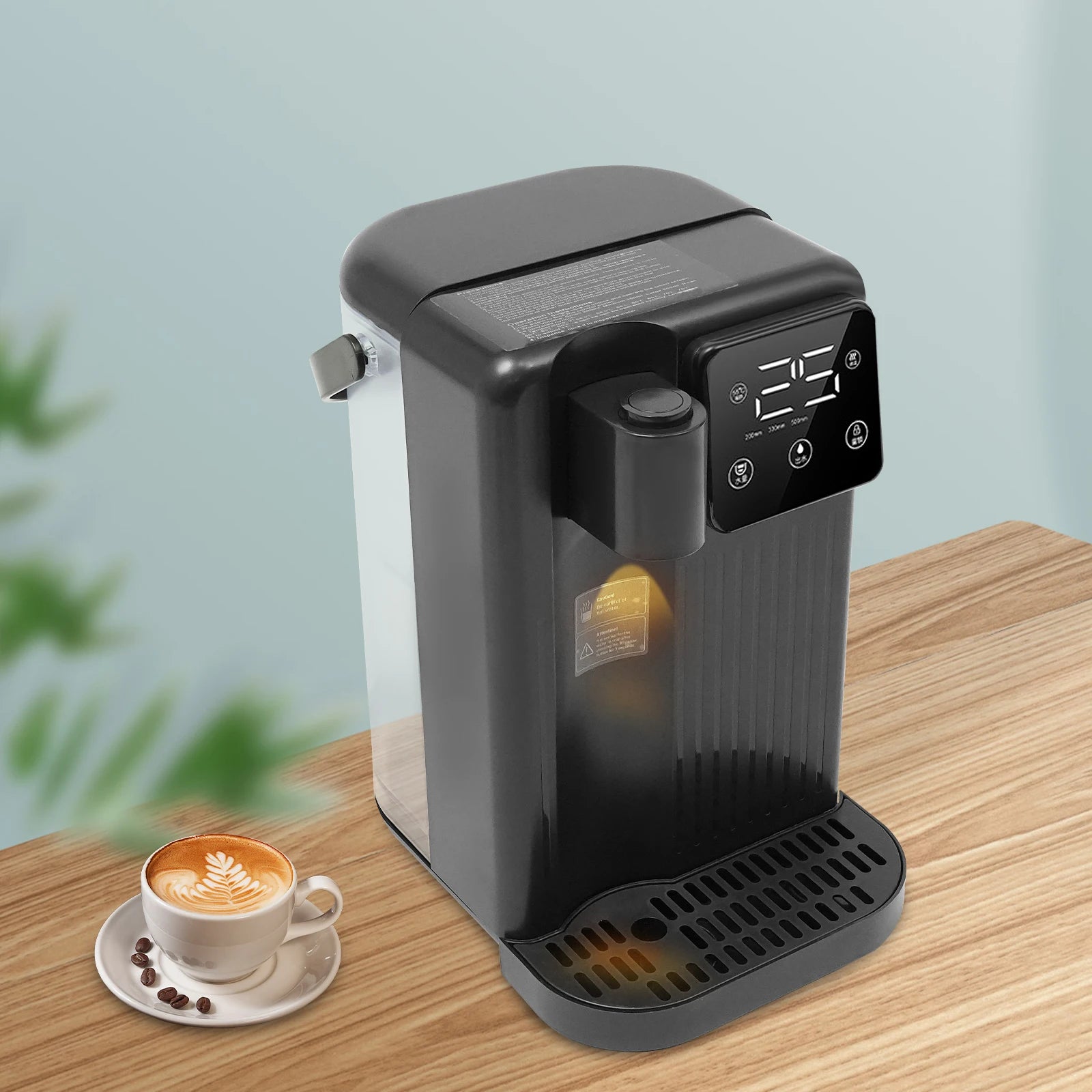 1700W 3L Instant Hot Water Dispenser 3s Heat LED Touch Screen Electric Kettle 25-99°C Temp Control EU Plug for Home Office Black
