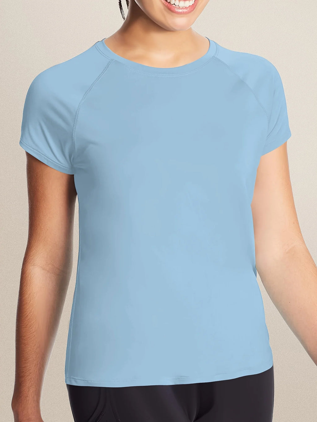 Women’s  Quick Dry Short Sleeve Resilience Gym Sports Moisture Wicking Round Neck T-Shirt Training Exercise Gym Sport Shirt