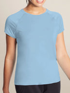Women’s  Quick Dry Short Sleeve Resilience Gym Sports Moisture Wicking Round Neck T-Shirt Training Exercise Gym Sport Shirt