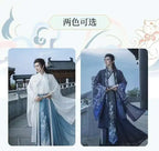 Original Chinese Floral Clouds Hanfu Dress Men Women Traditiional Weijin Period Gradient Costume Niche Fairy Cosplay Clothing