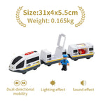 Wooden Railway Train Locomotive Magnetic Electric Car Train Toys Fit Biro Wooden Diecast Slot Train Track Railway Christmas Gift