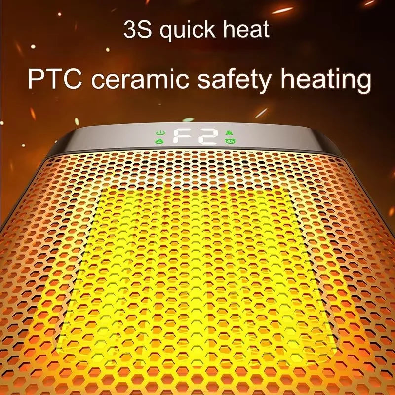 Portable Electric Heater Portable Desktop 1000W PTC Heating Fan Warm Air Blower for Household Office Mini Space Heater