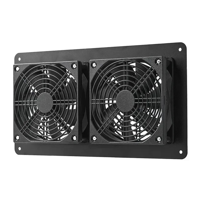 High Efficiency Outdoor Solar Panel Dual Exhaust Fan for Dog Warehouse RV Greenhouse Fan Air Pump Cooling Temperature
