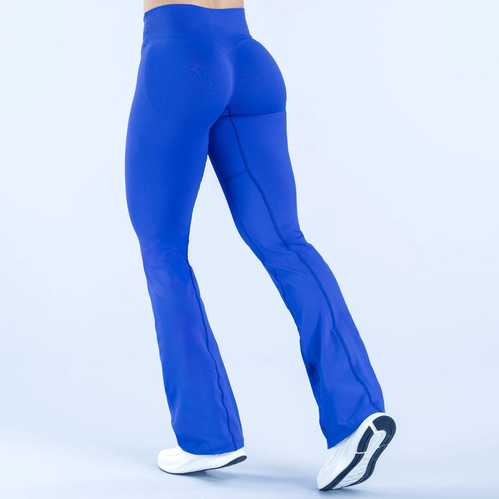 NCLAGEN Vision Flares Women's Gym Fashion Yoga Pants Front Cross High Waist Seamless Sports Leggings Fitness Wide-leg Trousers
