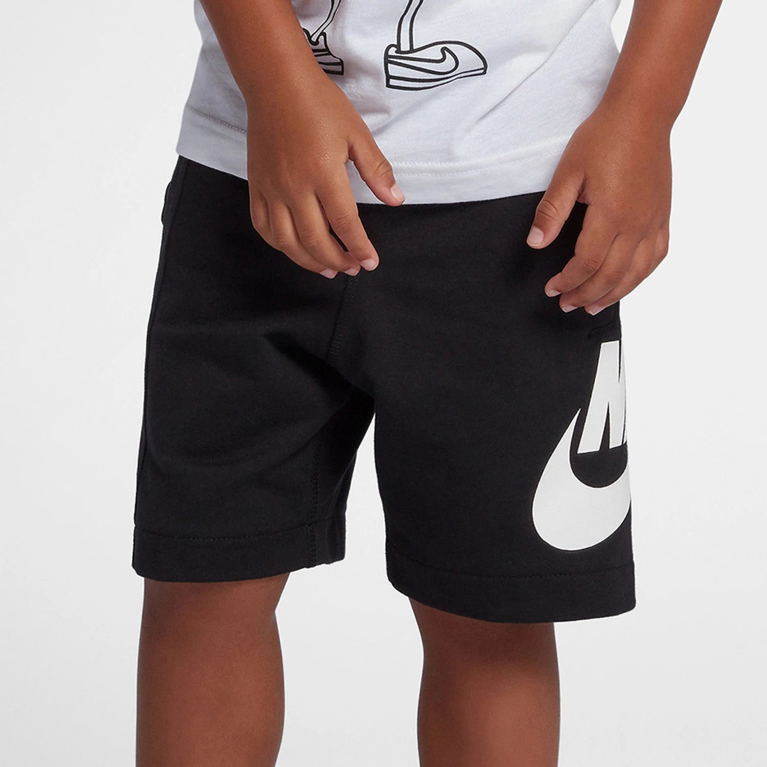 Nike genuine summer children's retro sports logo printed straight leg shorts HA5017-023 Image principale du produit