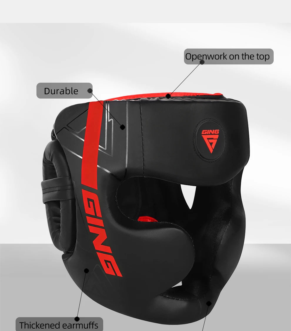 Boxing Helmet MMA Safety Free Fight Head Guard Protectors Adult Kid Training Headgear Muay Thai Kickboxing Full-covered Helmets