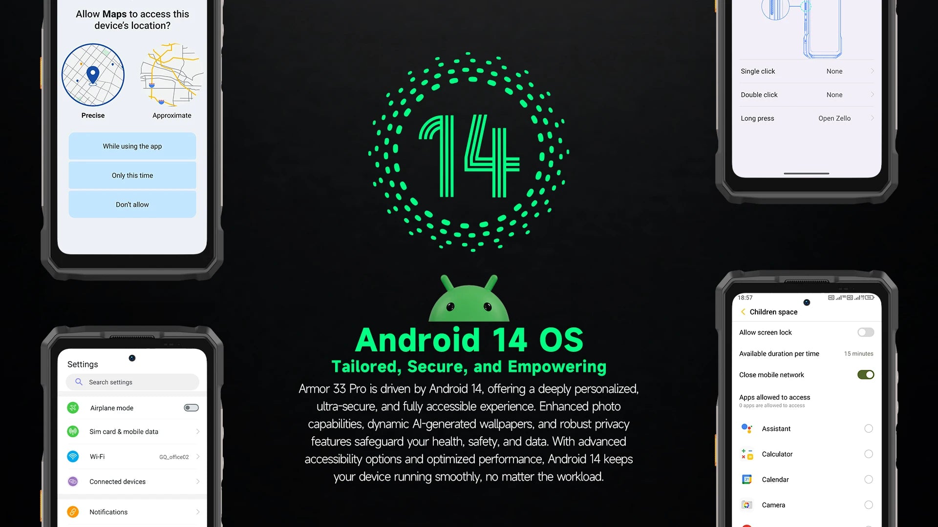 【2025 New】Ulefone Armor 33 Pro 5G Rugged Phone Smartphone Android 14 32GB+512GB 25500mAh Night Camera 64MP NFC Loud Speaker