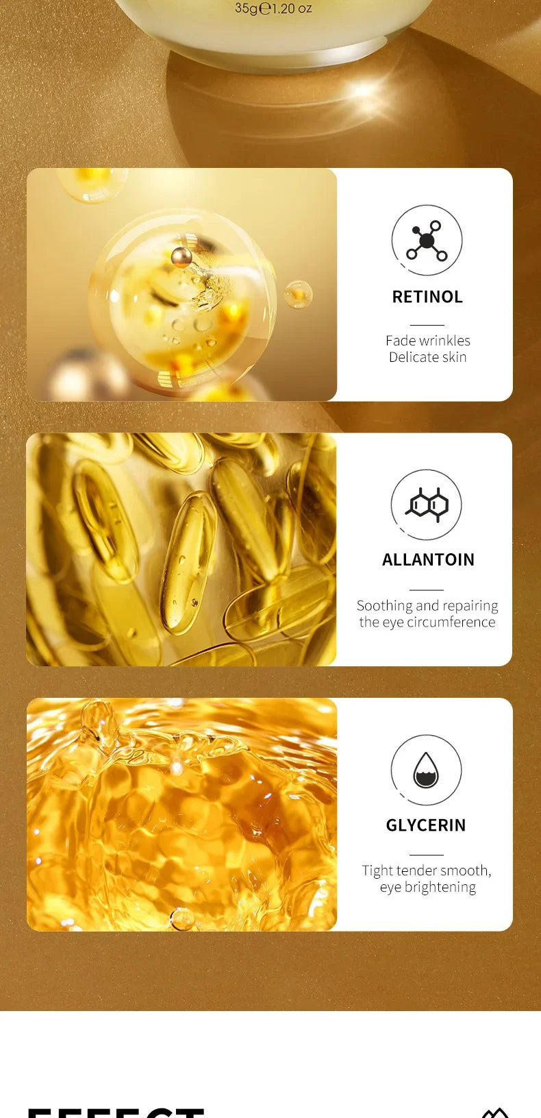 SADOER  Retinol Eye Cream Reduces Dark Circles and Wrinkles Moisturizes and Tightens The Eyes, Eye Cream Korean Eye Care Product
