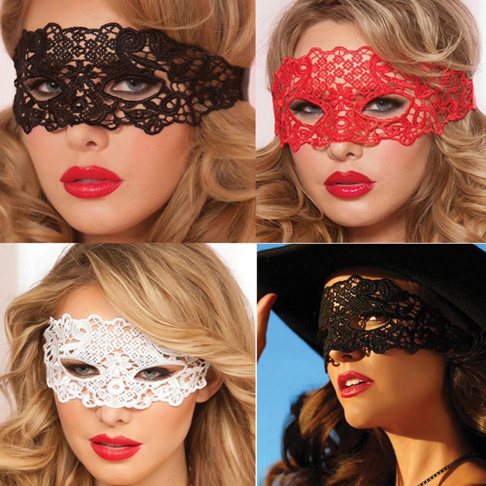 Women Carnival Mask Hollow Lace Masquerade Face Mask Princess Prom Party Props Black Eye Mask Halloween Costume for Women