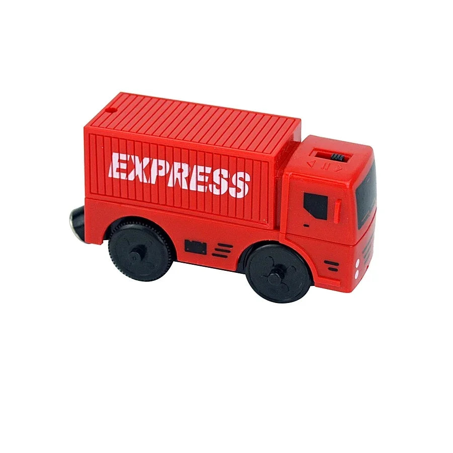 Wooden Locomotive Magnetic Electric Car Train Toys Fit Biro Wooden Diecast Slot Train Track Railway Educational Toys For Kids