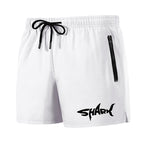 Shark Graphic Men's Board Shorts Summer Casual Beach Shorts with Mesh Liner Zipper Pockets Quick Dry Swim Trunks Bathing Suit