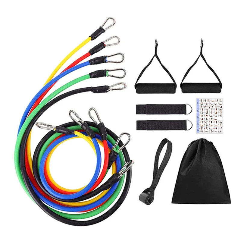 11pcs/Set Pull Rope, Resistance Bands, Portable Fitness Equipment, Ankle Strap, Chest Expander, Elastic Exercise Band Image principale du produit
