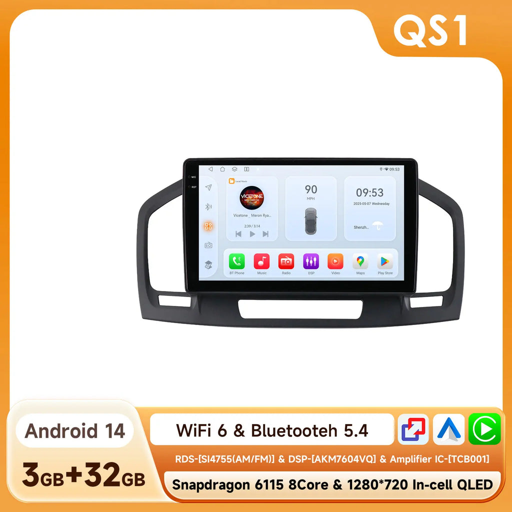 9inch 7862 QLED Screen 2din Android Car Radio Multimedia Video Player for Buick Regal 1 Opel Insignia GPS Navi Carplay 4G RDS BT