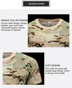Outdoor Sports Men T-Shirts 3D Camouflage Quick Dry O Neck Short Sleeve Tops Shirt Camo Hiking Hunting T Shirt
