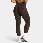 High Waist Leopard Print Yoga Pants, Butt Lifting Tummy Control Leggings 