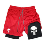Print 2 in 1 Performance Shorts for Men Athletic Quick Dry Shorts with Phone Pocket Summer Gym Workout Running Shorts RL0302
