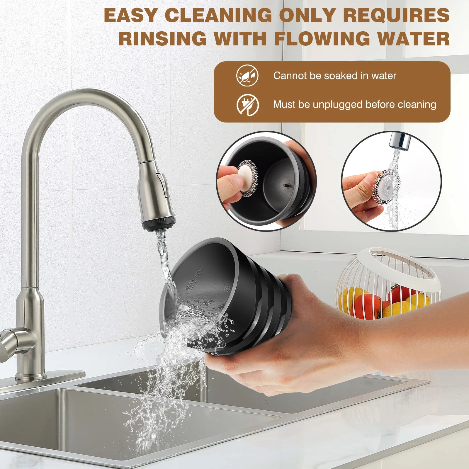4 in 1 Automatic Milk Frother Electric, 600ml Capacity Hot & Cold Milk Foamer, Silent Operation for Coffee Cappuccino Chocolatte