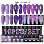 10/12PCS/SET Cat Magnetic Gel Nail Polish Set 9D Reflective Glitter Gel Semi Permanent UV Gel Soak Off Sparkling Nail Art Kits