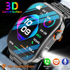 LIGE New 2.2-inch 3D Curved Screen Smart Watch With LED Light Thermometer Health Monitor Smartwatch BT Call Sports Fitness Watch