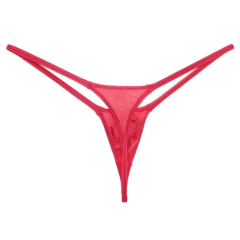 YAULAANG Sexy men's gloss gay underwear oily G-Strings thong Shiny low-waisted High Elasticity mens lingerie