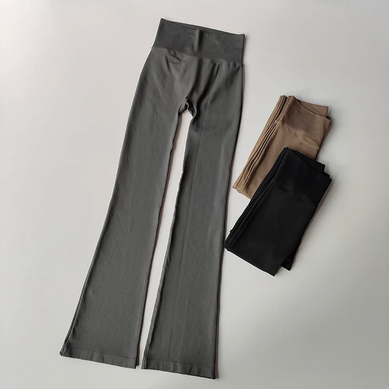 High Waisted Compression Without Awkward Lines Micro Flared Yoga Outdoor Wear Seamless Elastic Fitness Pants Lifting Leggings Main image