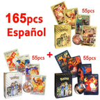 30-165pcs Gold Pokemon Colorful Card Set Black Vmax Vstar Sliver GX Box Pikachu Carta Charizard German French Spanish Game Cards