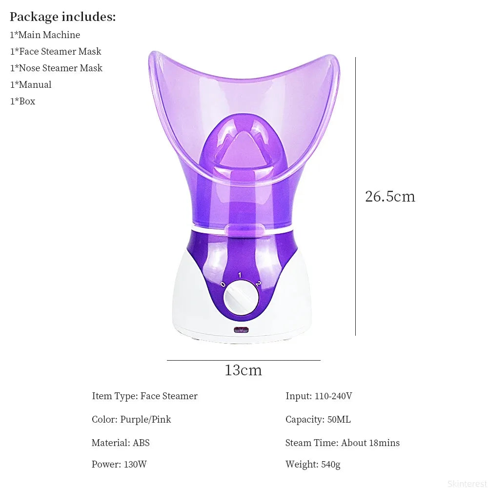 Face Steamer Facial Heating Sprayer Skin Moisturizing Pore Cleaner Facial Hot Fog Steamer Home SPA Machine Care Skin Humidifier