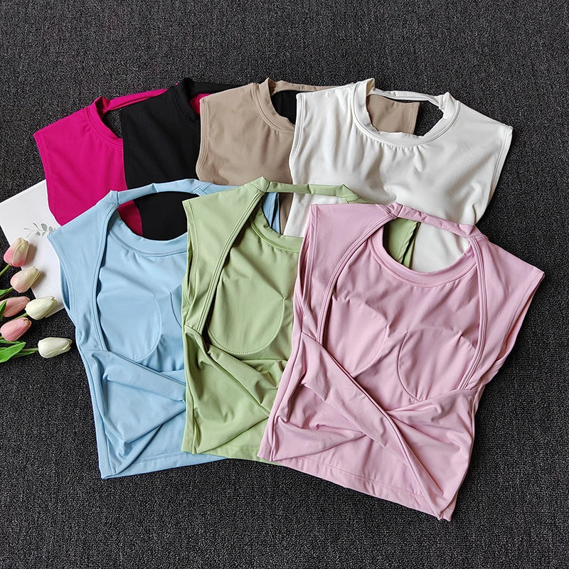 Women Sports Bra Top Push Up Sexy Beauty Back Fitness Yoga Bra t-shirts Sport Tops For Women Breathable Running Vest Gym Wear