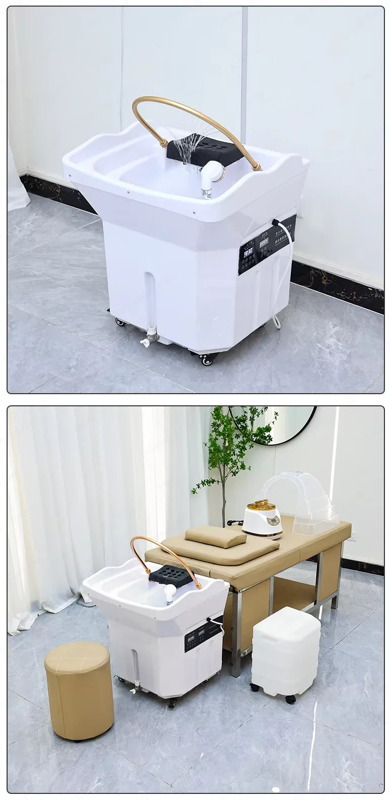 Movable Portable Head Spa Shampoo Basin Multifunctional Hydrotherapy Fumigation Machine Water Circulation Design High Quality