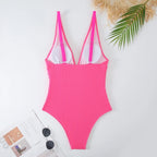Deep V One Piece Swimsuit Women 2024 Push Up Swimwear Female Sexy Summer Beachwear Swim for Bathing Suits Micro Korean Monokini