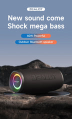 ZEALOT-S56 Bluetooth Speaker 40W Output Power Bluetooth Speaker with Excellent Bass Performace IPX6 Waterproof camping speaker
