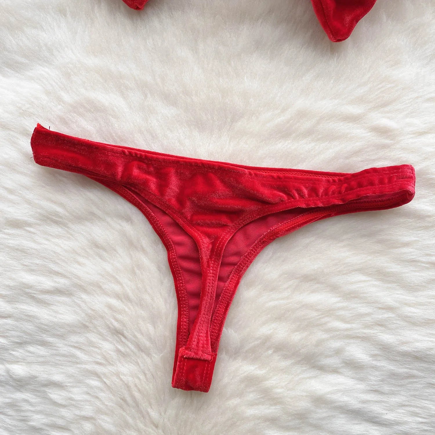 SINGREINY Christmas Erotic Lingerie Suits Ladies Strapless Bodycon Short Sleepwear Fashion Velvet Bow Sensual Underwear Sets