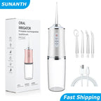 Portable Smart Electric Oral Irrigator 4 Jets 3 Modes USB Rechargeable Cordless Water Flosser Jet Irrigator Dental Teeth Cleaner