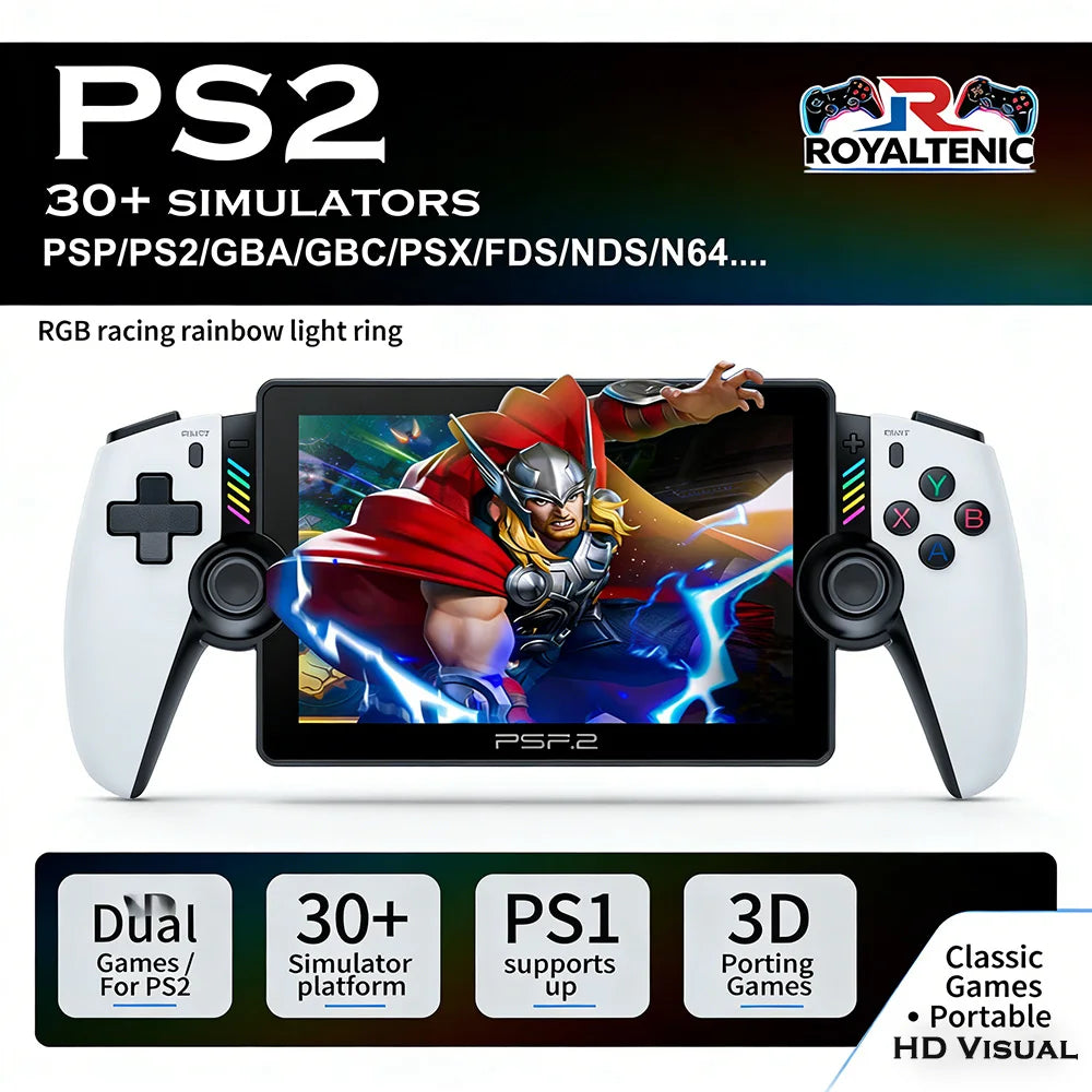 M28 Portable Retro Video Game Console 7.1" HD LCD 128GB 4000mAh 3D Game Support PS2 30+ Simulators Dual Joystick
