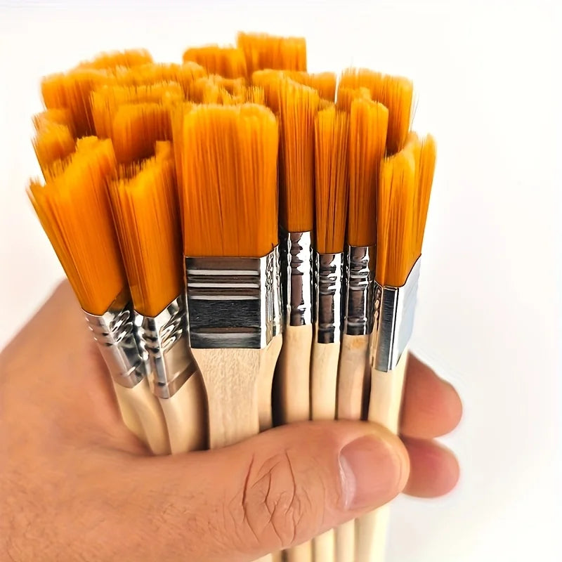 20pcs Small Nylon Bristle Oil Painting Brushes,BBQ Brush Large Medium Small Paint Brushes,Art Pen Brush Nylon Brushes,Tool Brush Image principale du produit
