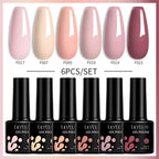 LILYCUTE 7ML 6PCS Neon Gel Nail Polish Set fluorescent Series Color Changing Semi Permanent Soak Off Manicure kit Nail Art Gel