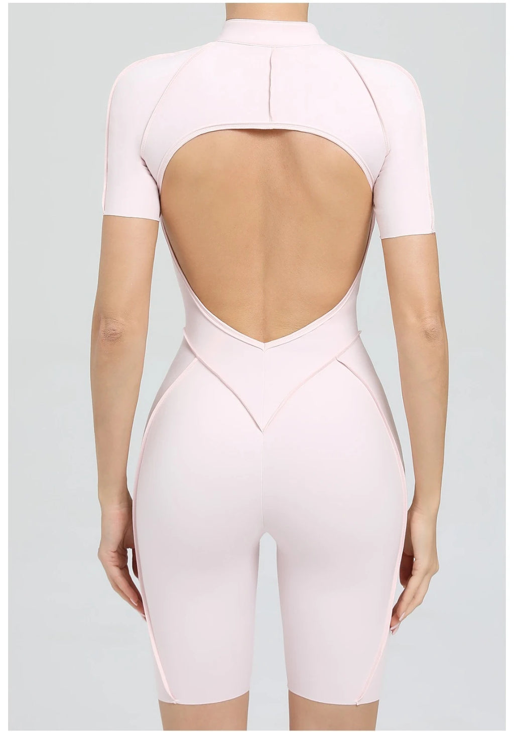 Women's Yoga Jumpsuit Hip Lift Sports Fitness Removable Padding Backless Zipper Leggings One-Piece Running Workout Gym Jumpsuit