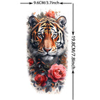 1 Sheet Unique Watercolr Lion Tiger Animals Temporary Tattoos Long Lasting Waterproof Fox Owl Fake Tattoo Sticker Body Art Tatoo